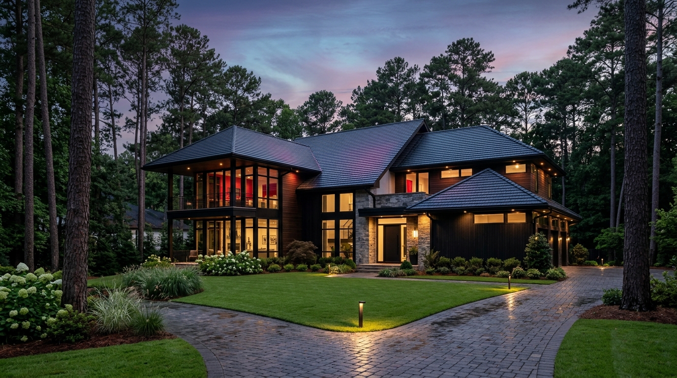 Modern Atlanta Luxury Home Architectural Roof